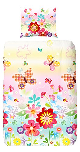 Lit simple en coton avec housse de couette pour...