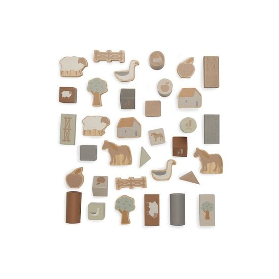  Jollein Set de cubes en bois Farm   code EAN 8717329373433 