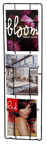 Puhlmann Porte-revues mural 3 compartiments Noir