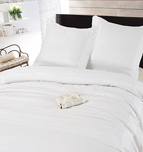 Night Life Nightlife - Housse de couette Brodery Lace - Blanc - 240x200/220 - Avec 2 Housse d'oreille 60x70 code EAN 8717456019907 