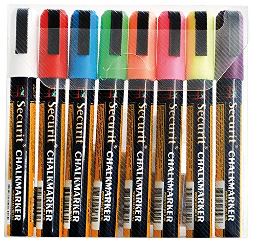 Lot de 8 Feutre à  craie 2-6 mm Securit multi-c...