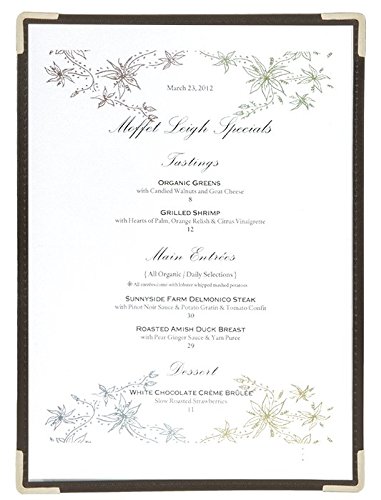 A4 Porte-cristal Menu. Pli simple (2 pages). 3 ...