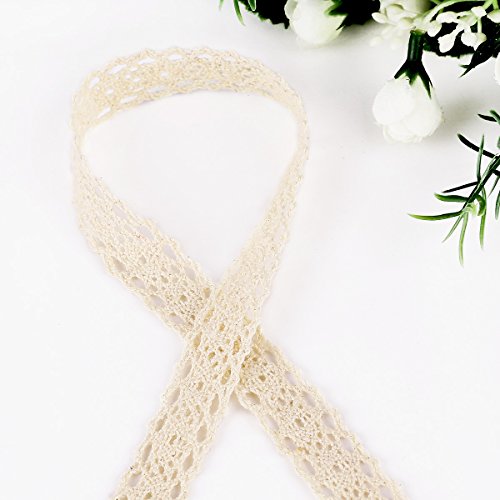 10M Ruban Dentelle Coton Beige Largeur 2cm cout...