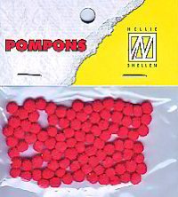 Choice mini pompons scharlachrot 100 st 3 mm