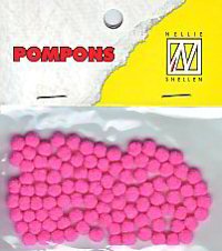 Choice mini pompons rose fluo 100 st 3 mm
