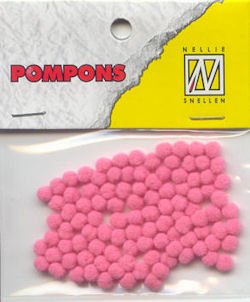 Choice mini pompons fleur rose 100 st 3 mm