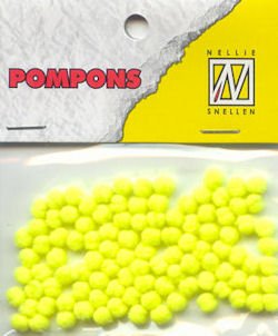 Choice mini pompons jaune fluo 100 st 3 mm