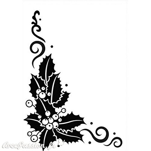 Classeur gaufrage noël branche de houx Nellie S...