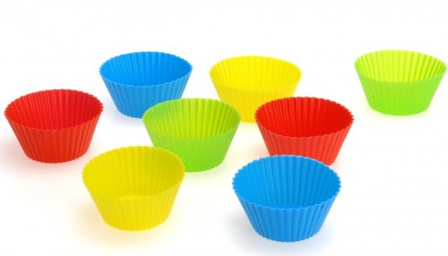 KITCHEN FUN SET de 8 moules à muffins en silicone-moule en silicone-moule-caissettes moule muffin cup cake en papier code EAN 8718158193964 