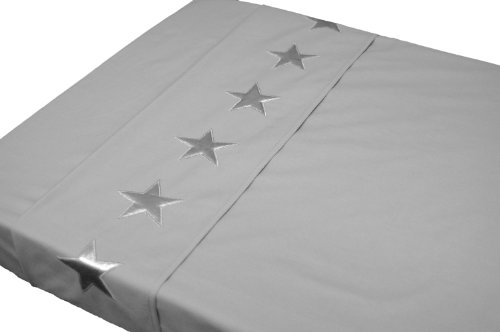 Drap de lit etoiles gris (120 x 150 cm) - gris