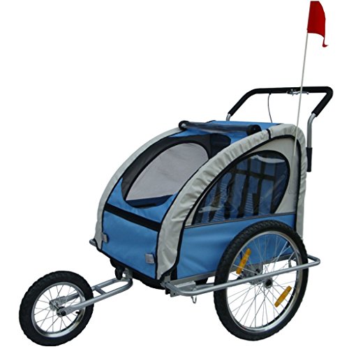 VidaXL Remorque de vélo pour enfants Bleu/Gris