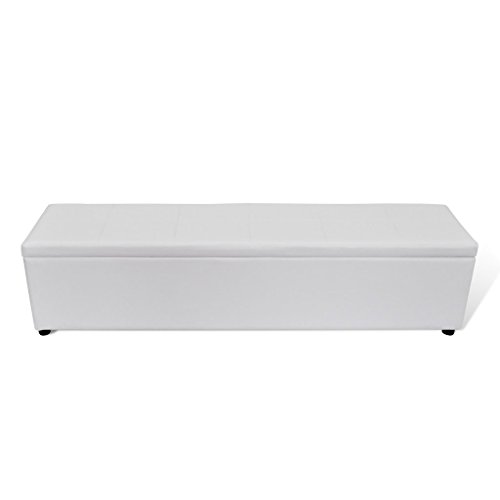 Banc banquette coffre de rangement blanc taille...