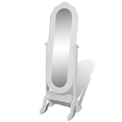 Miroir en pied blanc pivotant