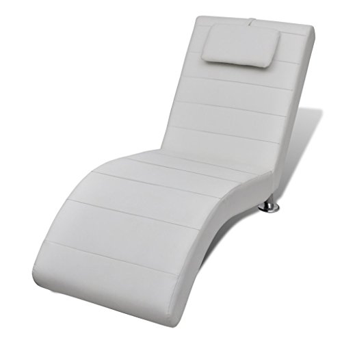 Chaise longue blanche avec 2 pieds et appui-tête