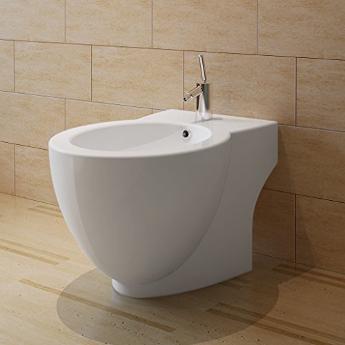 Bidet rond à poser en céramique sanitaire blanc