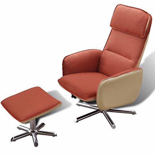 Fauteuil avec repose-pied orange