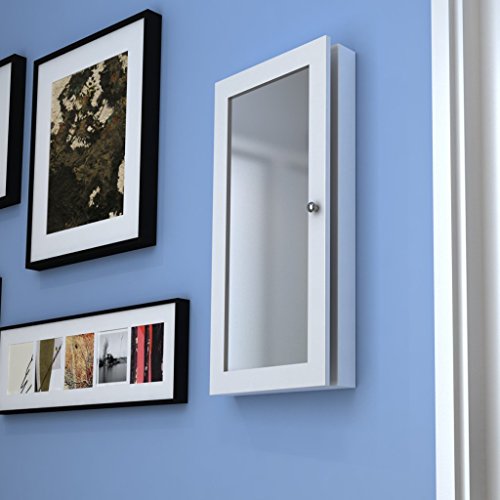 Armoire à bijoux murale avec miroir