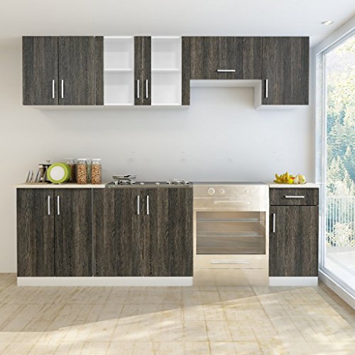 Cuisine complète 7 pièces aspect wenge