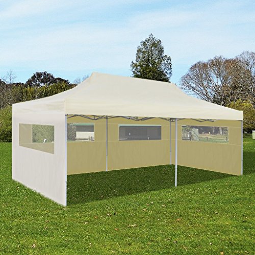 Tente de réception pliable crème 3 x 6 m
