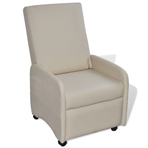 Fauteuil inclinable et pliable en cuir artifici...