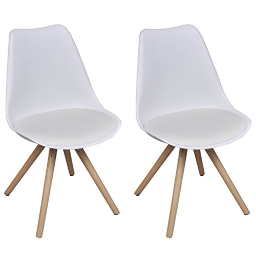 Lot de 2 chaises blanches en cuir artificiel