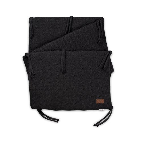 Tour de lit tricot uni gris anthracite (pour li...