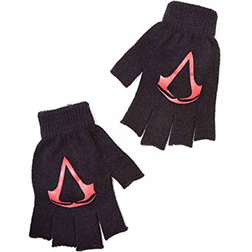 Unisexe rouge assassin's logo gants, noir, tail...