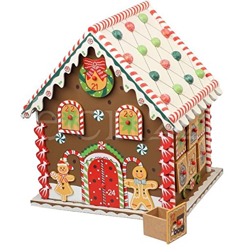 Maison en bois multicolore comme calendrier avent