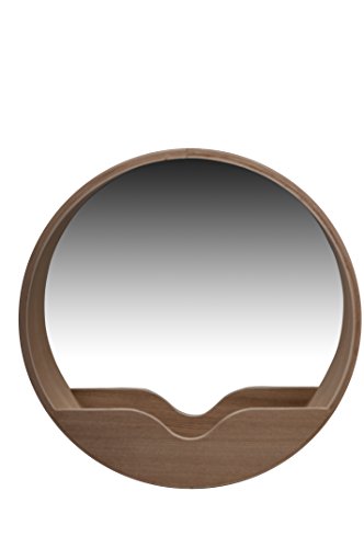 8100004 miroir mural rond bois marron 60 cm