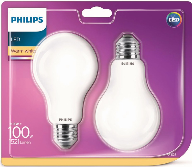 LED STANDARD 100W E27 DÉPOLIE VERRE X2 PHILIPS
