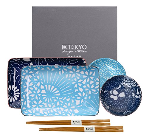 Shiki assiette avec baguettes fk-4451/ab, porce...