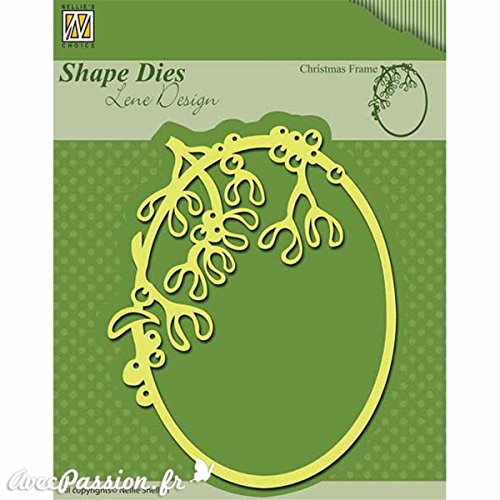 Dies découpe gaufrage Noel cadre ovale de gui N...