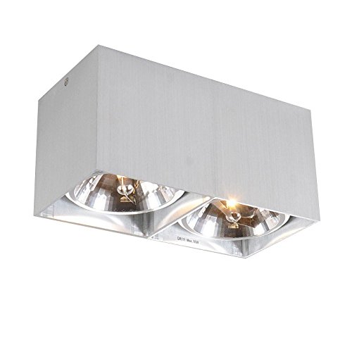 QAZQA Design, industriel, moderne spot box 2 aluminium, aluminium, cube, carré, rectangulaire / g53 max. 2 x 50 watt d code EAN 8718881021176 