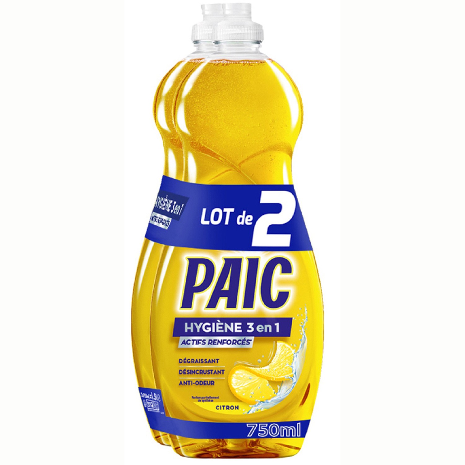 Liquide vaisselle hygiène 3en1 citron PAIC