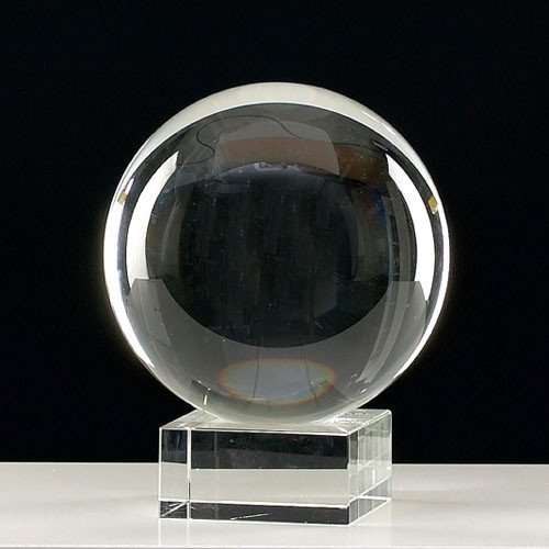 Boule de cristal 6 cm avec support en verre, mu...