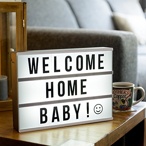 Cinema Lightbox Vintage Style Boîte cinématographique Lumineuse A4 Cinema Lightbox 30 x 22 x 5,5 cm. 85 lettres inlus code EAN 8719075223833 