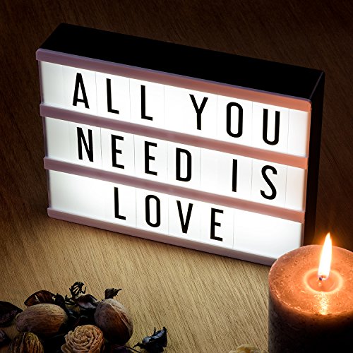 Cinema Lightbox Vintage Style Boîte cinématographique Lumineuse A5 Cinema Lightbox 20 x 15 x 4,2 85 lettres inclus code EAN 8719075223840 