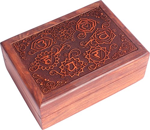 Find Something Different Trouver quelque chose différents bois indien gravé Sept Chakras Tarot Boîte de rangement, bambou, multicolore code EAN 8719075391525 