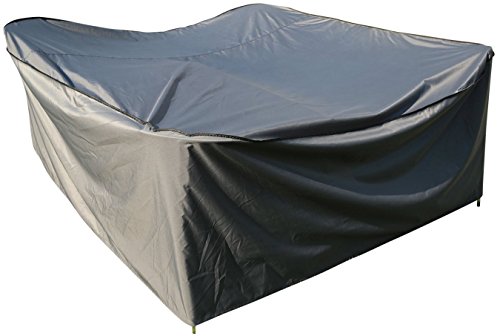 Sorara Outdoor Living B.V. - EUROPA sorara - Housse de protection pour table carré | Gris | 200 x 200 x 90 cm (L x W x H) | imperméable | Polyester & Revêtement PU | pour mobilier de jardin code EAN 8719189100143 