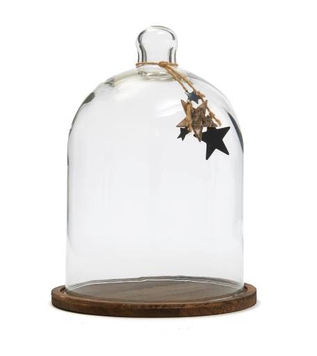 Cloche en verre avec support en bois 8719202795011 (8719202795011)
