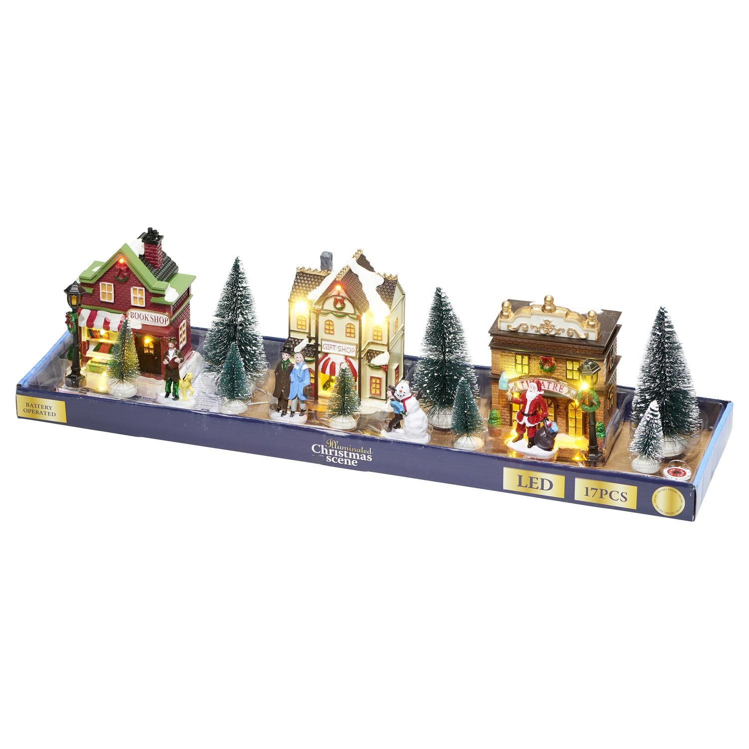 Set Village de Noël illuminé