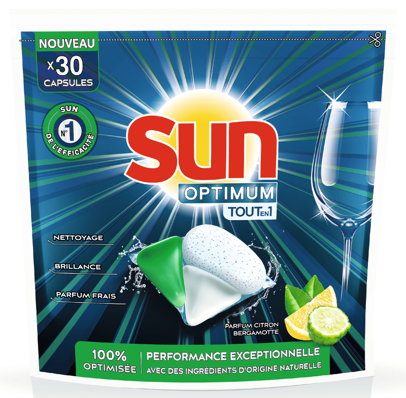 TABLETTES LAVE-VAISSELLE OPTIMUM CITRON (b) SUN