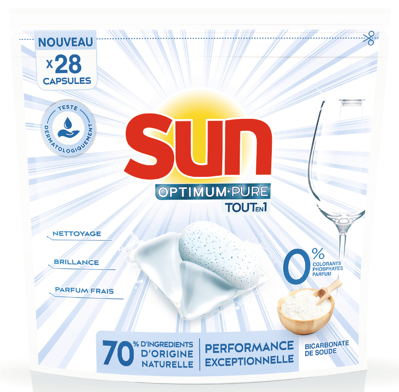 TABLETTESS LAVE-VAISSELLE OPTIMUM PURE 0% SUN