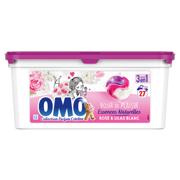 LESSIVES CAPS ROSE ET LILAS BLANC X27 