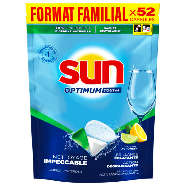 TABLETTES LAVE VAISSELLES CAPS OPTIMUM CITRON X52
