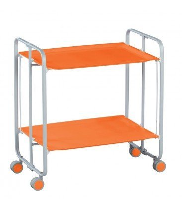 Table Roulante Pliante Orange et Châssis Gris A...