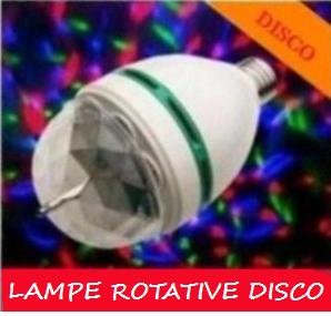FULL COLOR ROTATIVE LAMP AMPOULE LED à VISSER STRUCTURE CRISTAL ROTATIVE EFFET BOULE SOIREE DISCO code EAN 8790175980383 