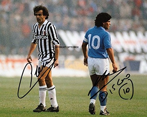 ÉDITION LIMITÉE MARADONA PLATINI PHOTO AVEC AUT...
