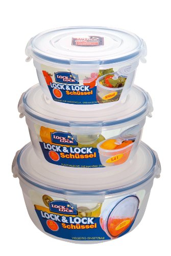 Lock/& Lock Food Storage 3 Bowl Nestable Set
