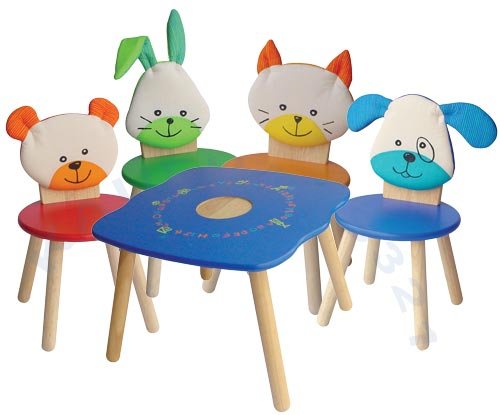 Enfants de jardin avec 1 table 4 kinderstühle a...